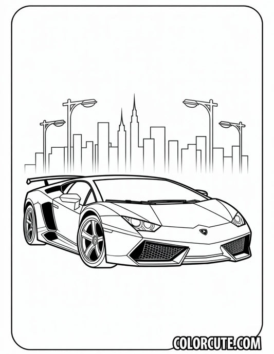 Street Lamborghini Coloring Pages - Free PDF Printables