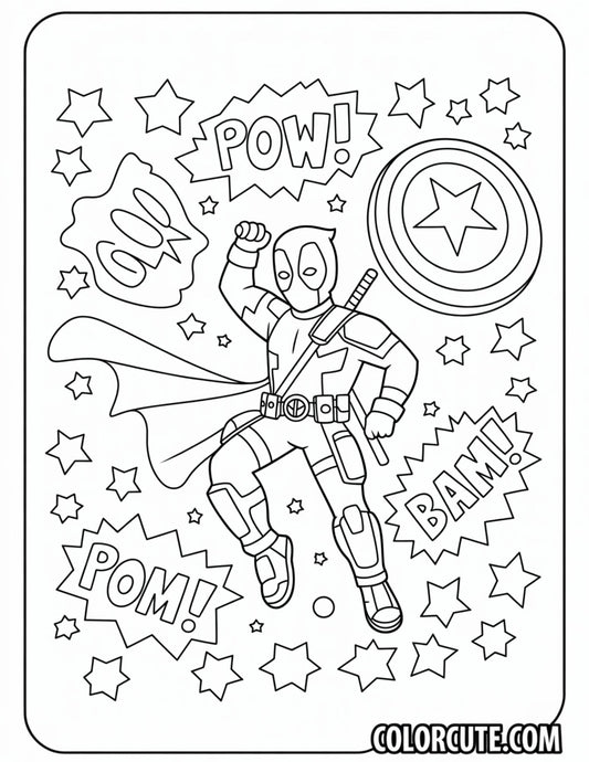 Superhero Deadpool Coloring Pages | Free PDF Printables