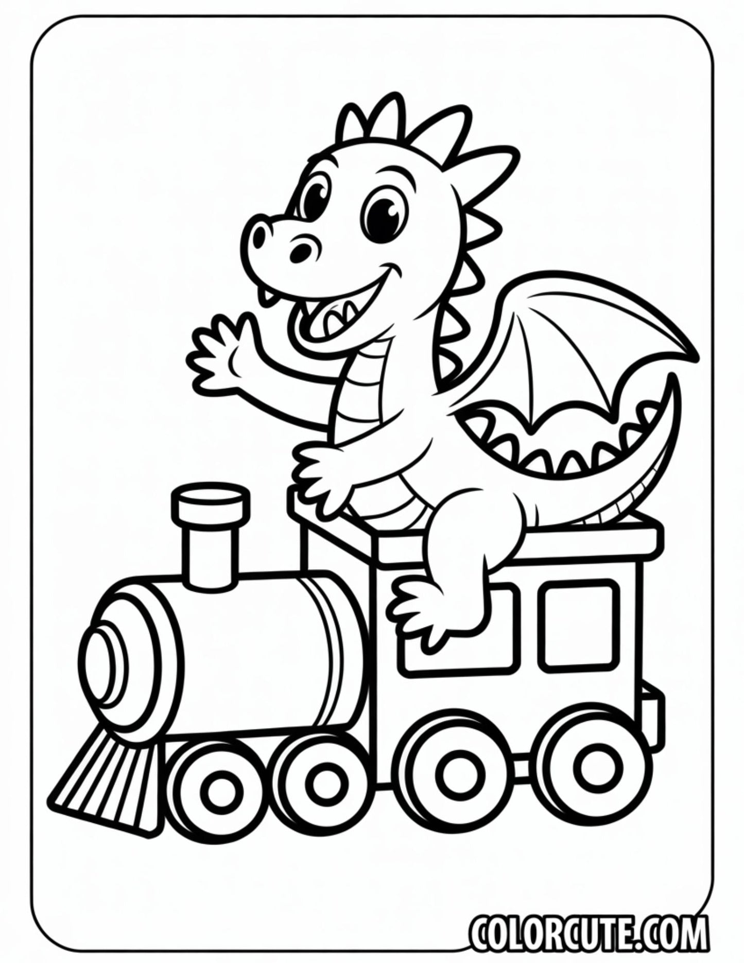 Train Dragon Coloring Pages | Free PDF Printables