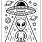 UFO Alien Coloring Pages Free PDF Printables