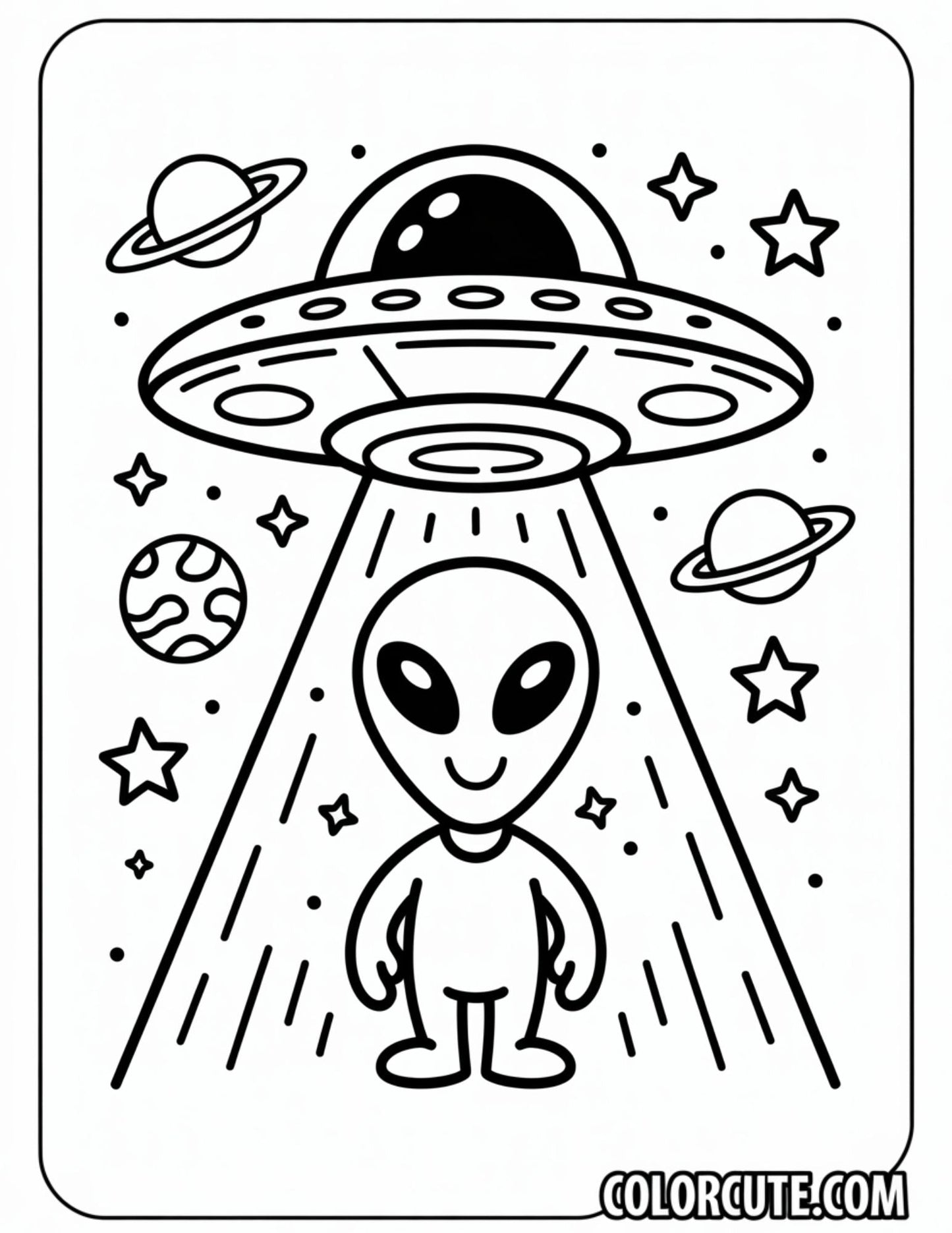 UFO Alien Coloring Pages Free PDF Printables