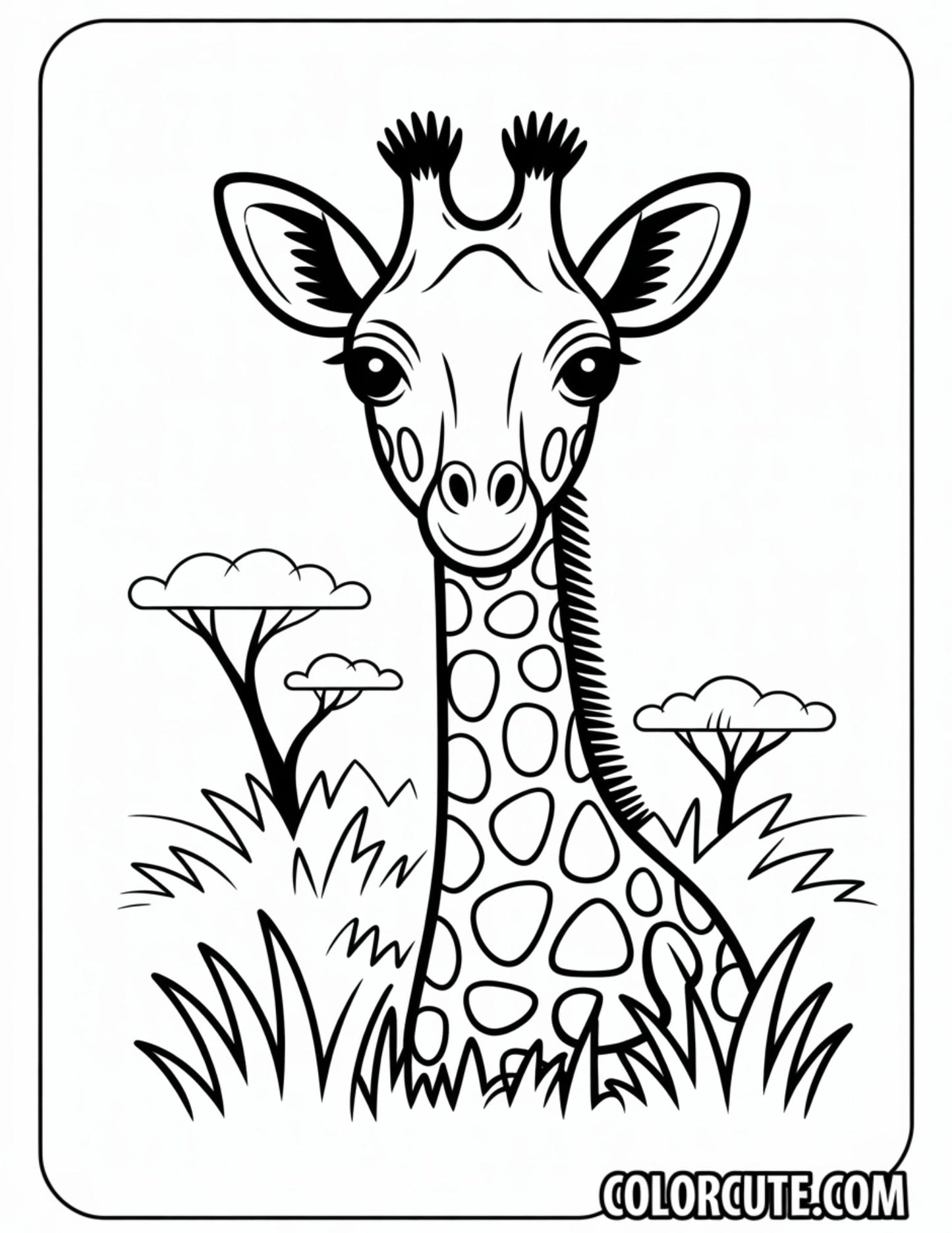 Wild Giraffe Coloring Pages | Free PDF Printables