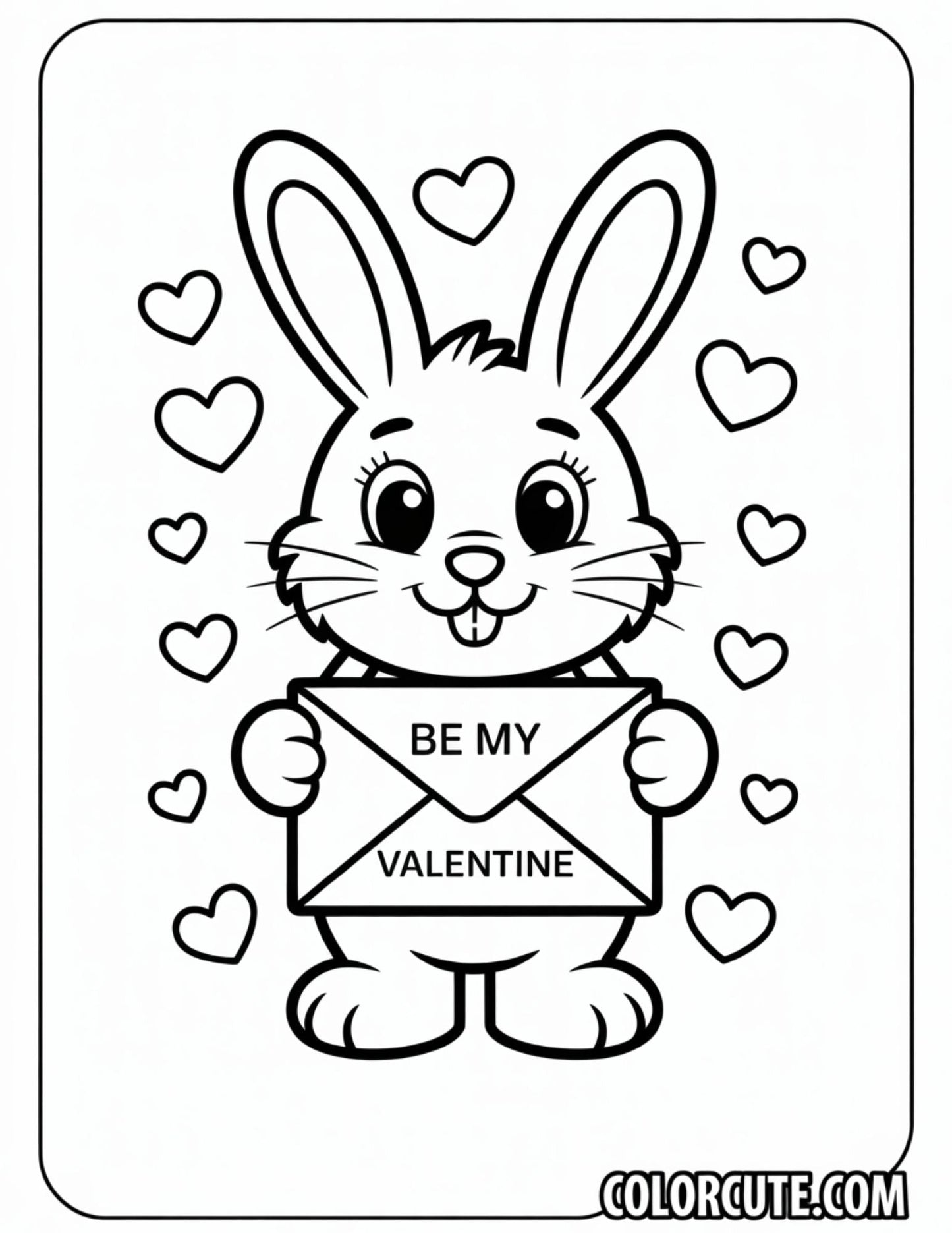 Fun Valentine Bunny Coloring Pages | Free PDF Printables