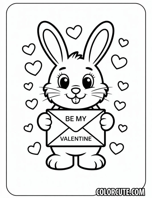 Fun Valentine Bunny Coloring Pages | Free PDF Printables