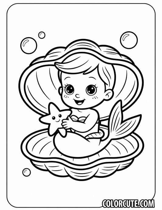 Baby Mermaid Coloring Pages | Free PDF Printables