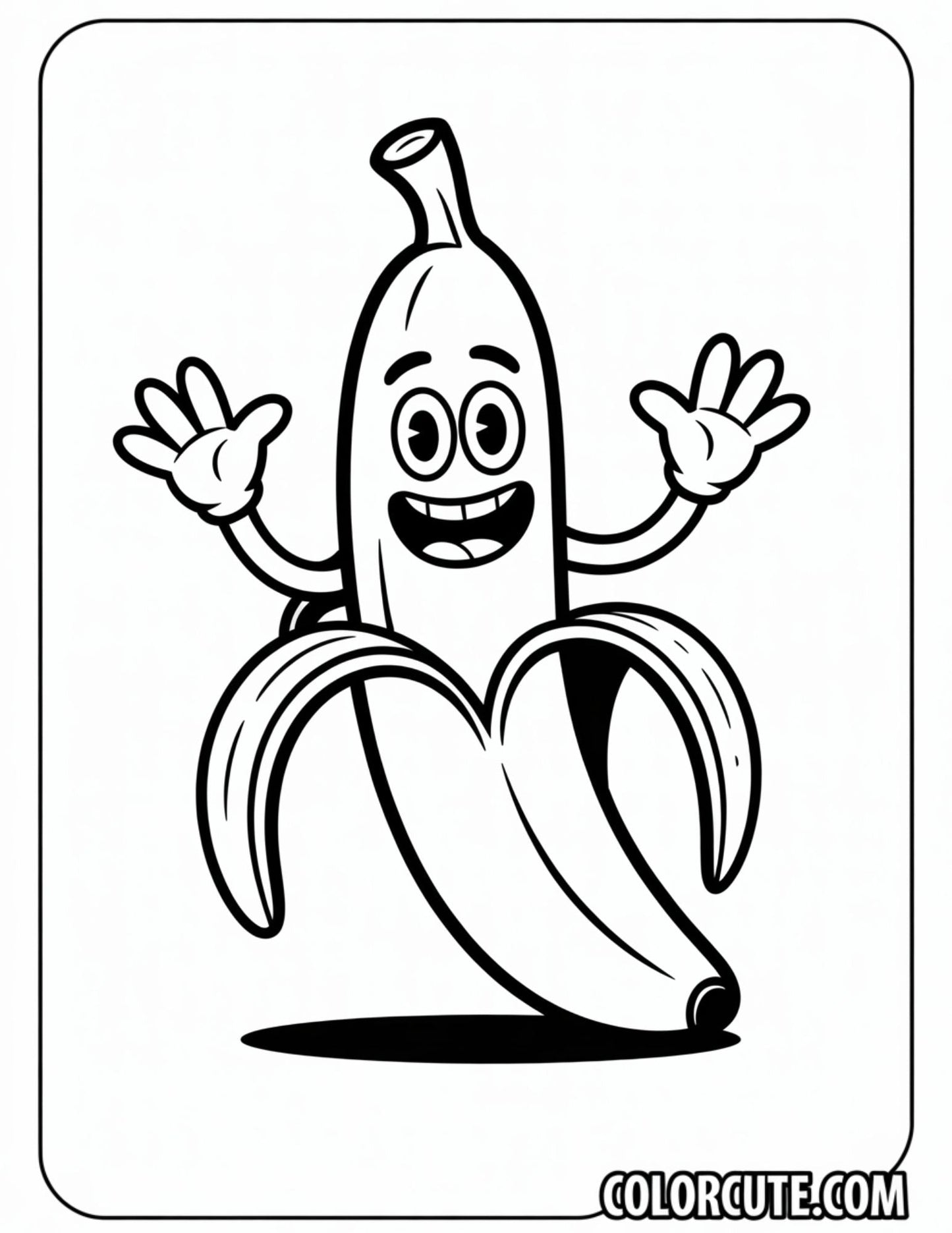 Banana Preschool Coloring Page | Free PDF Printables