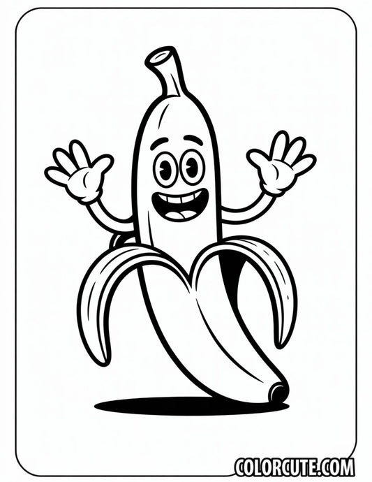 Banana Preschool Coloring Page | Free PDF Printables