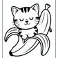 Cat Banana Coloring Pages | Free PDF Printables