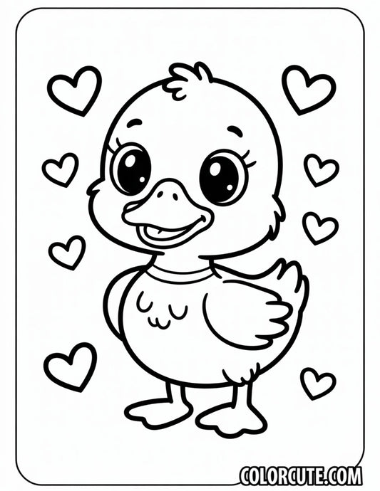Cute Duck Coloring Page | Free PDF Printables