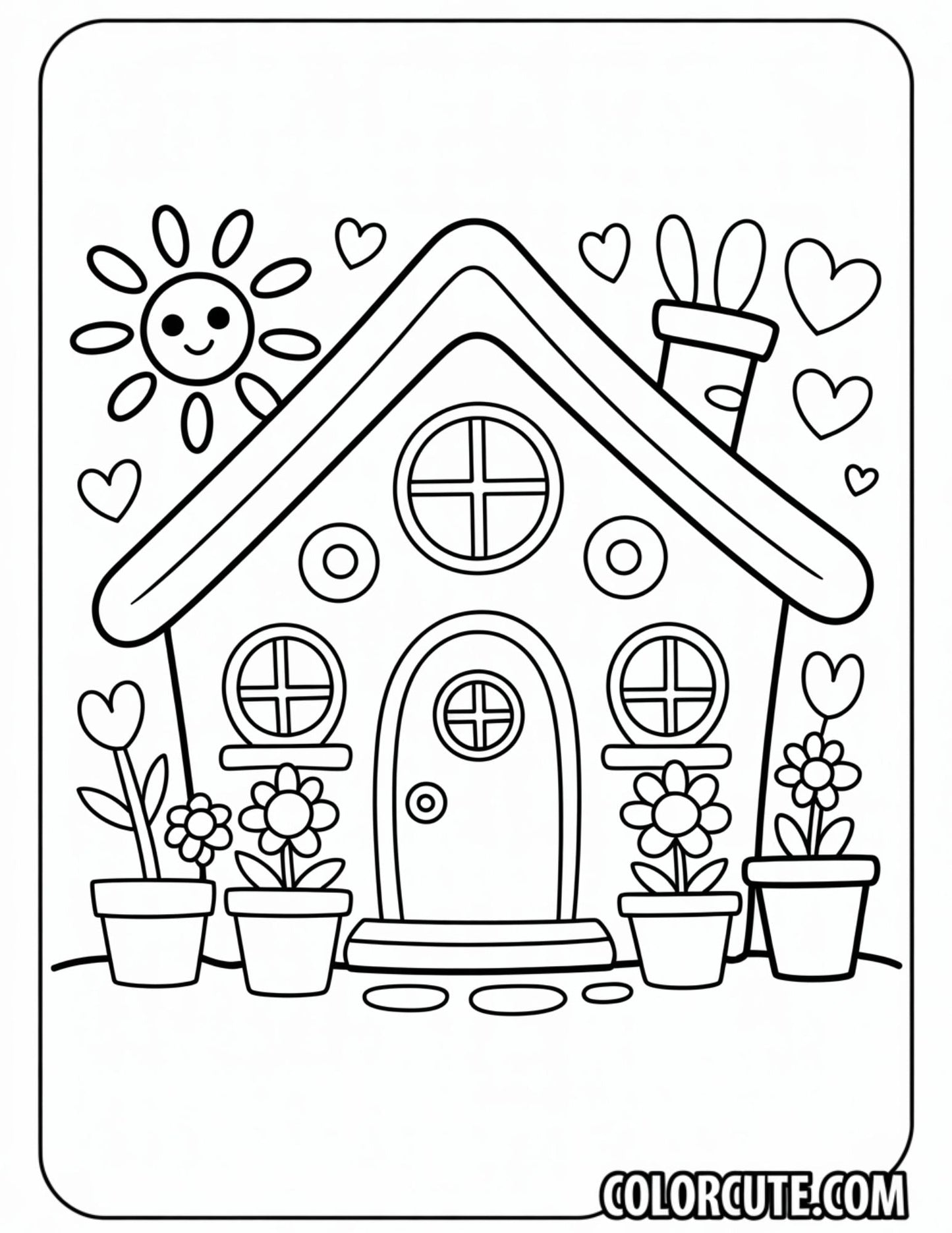 Cute House Coloring Pages | Free PDF Printables