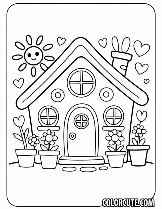 Cute House Coloring Pages | Free PDF Printables