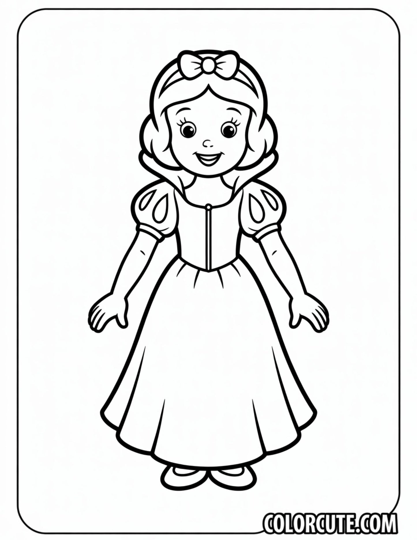 Easy Snow White Coloring Page | Free PDF Printables