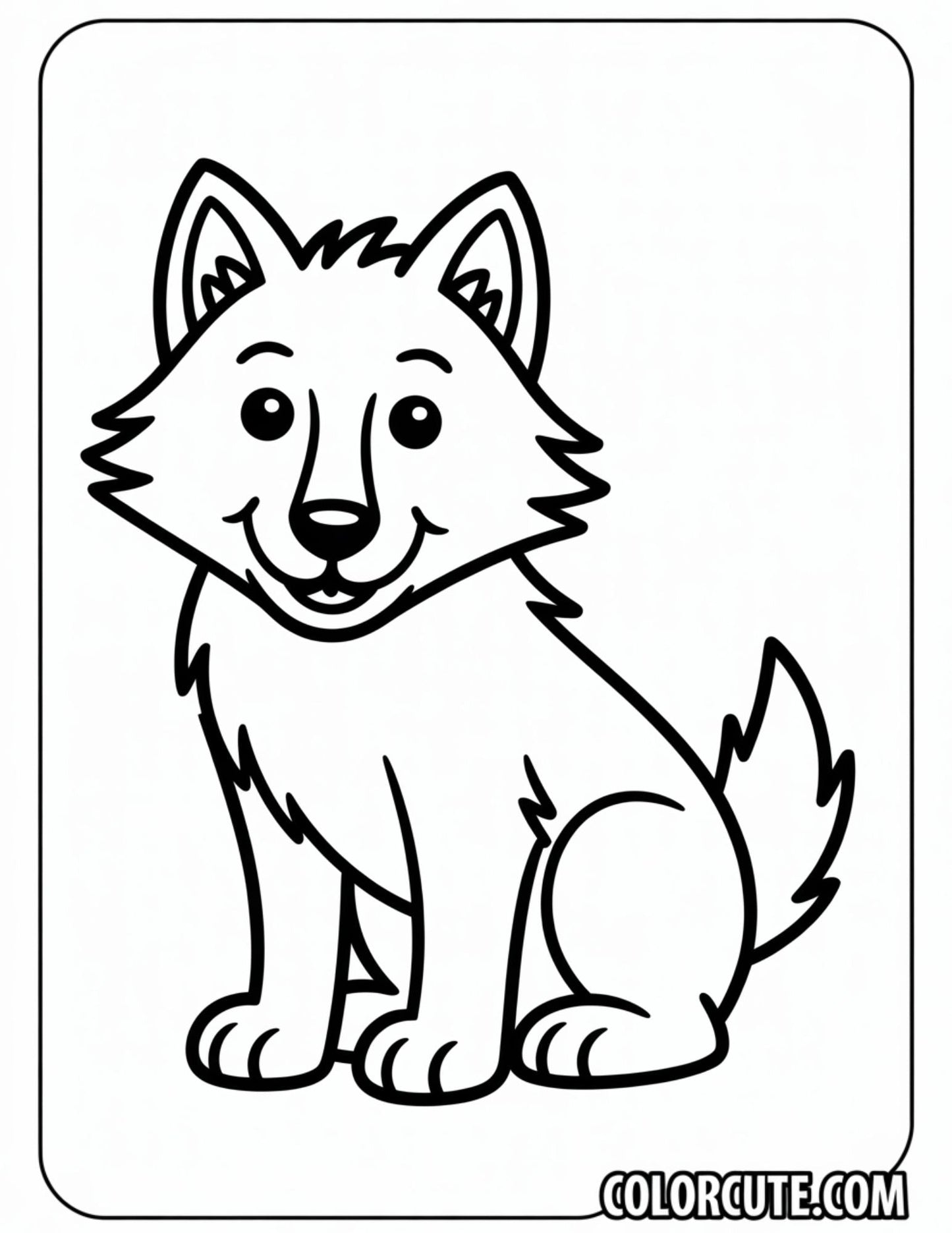 Easy Wolf Coloring Page | Free PDF Printables