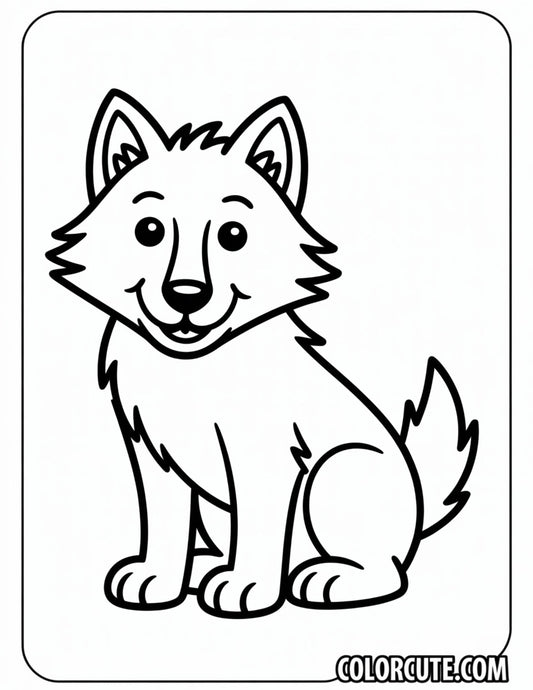 Easy Wolf Coloring Page | Free PDF Printables