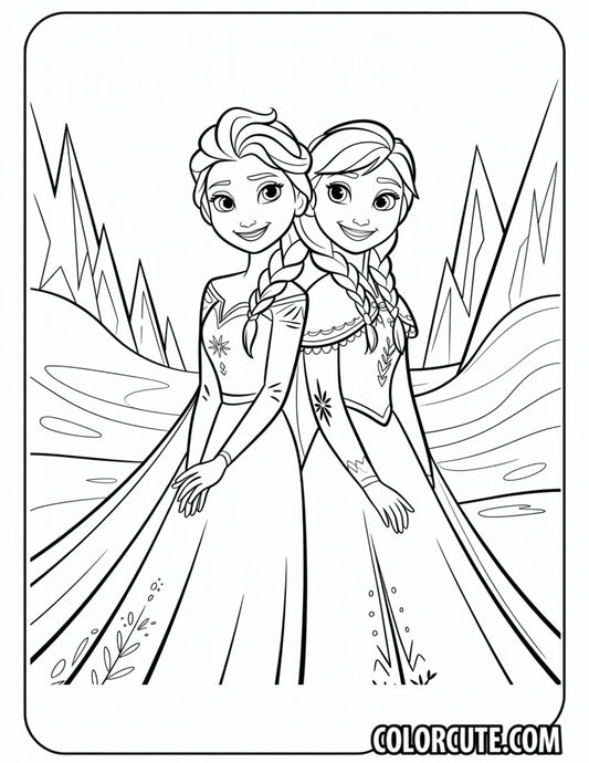 Elsa and Anna Coloring Pages | Free PDF Printables