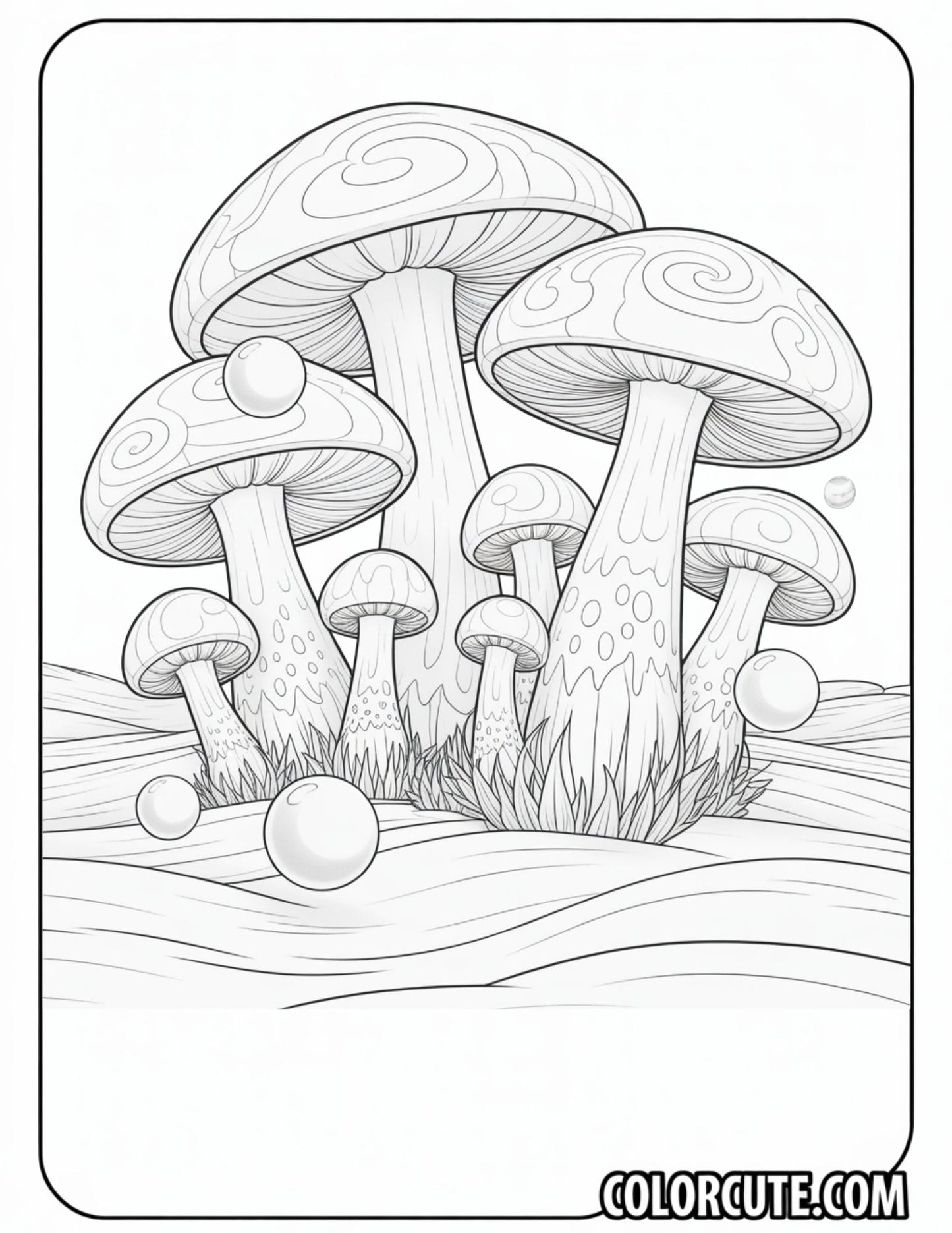Fantasy Mushroom Coloring Pages | Free PDF Printables