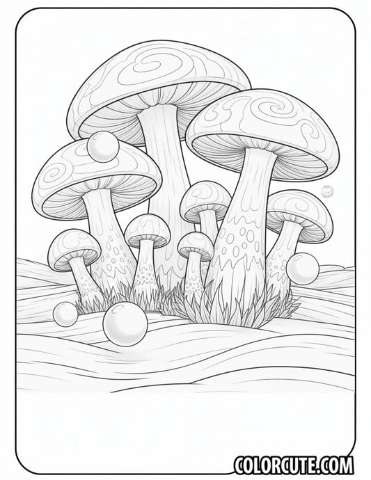 Fantasy Mushroom Coloring Pages | Free PDF Printables
