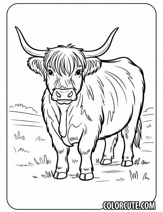 Fluffy Highland Cow Coloring Pages | Free PDF Printables