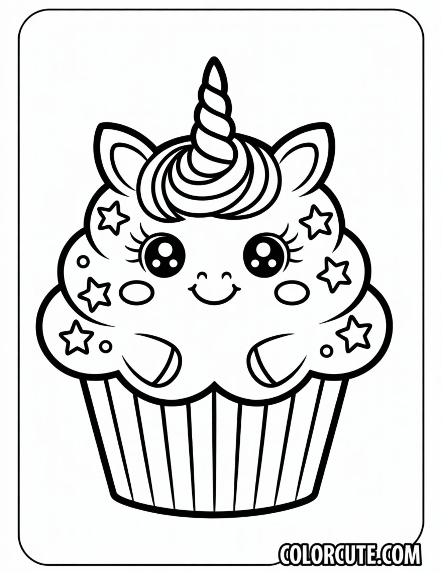 Fun Unicorn Cupcake Coloring Pages | Free PDF Printables