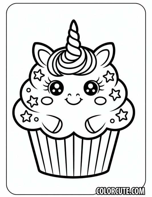 Fun Unicorn Cupcake Coloring Pages | Free PDF Printables
