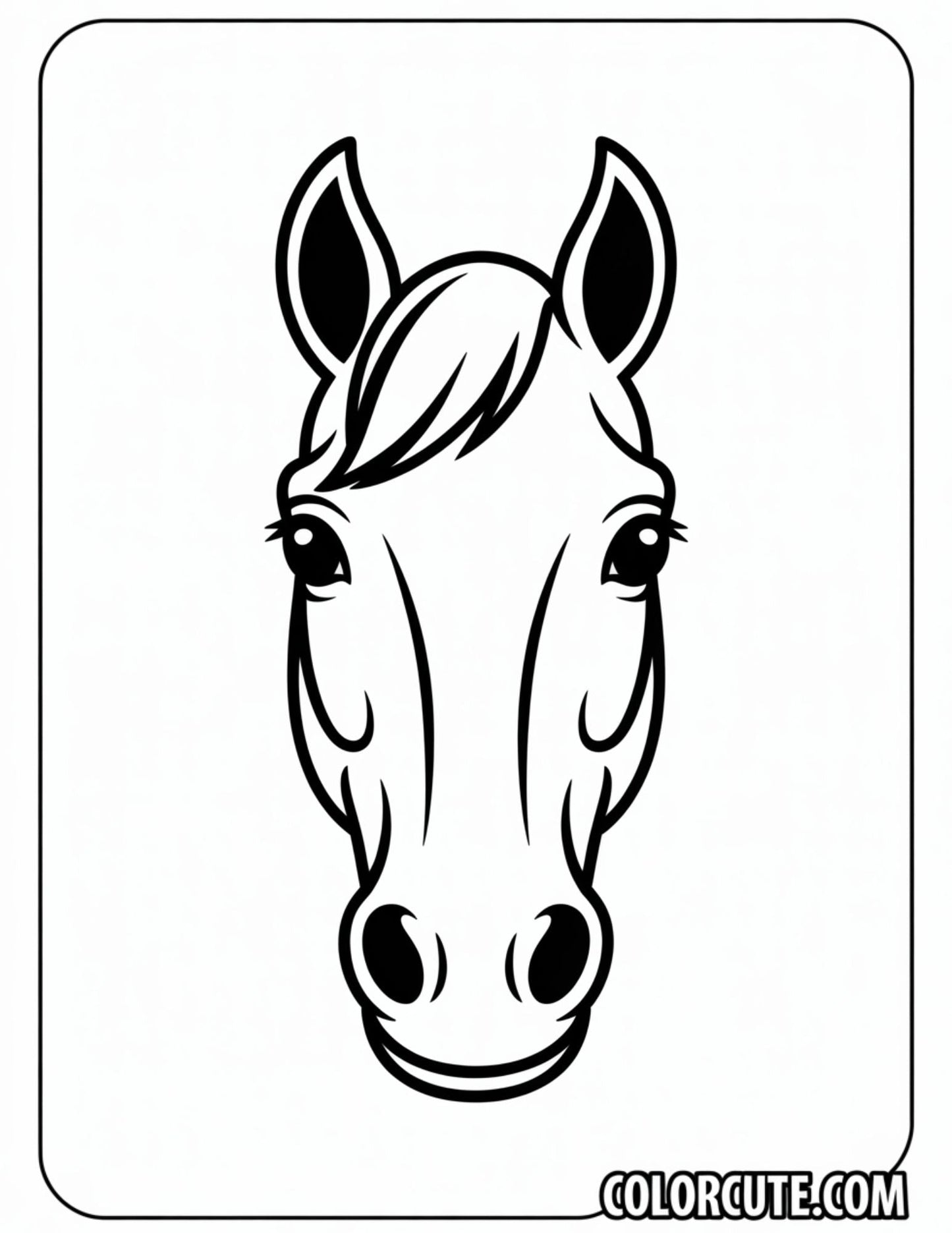 Horse Face Coloring Pages | Free PDF Printables