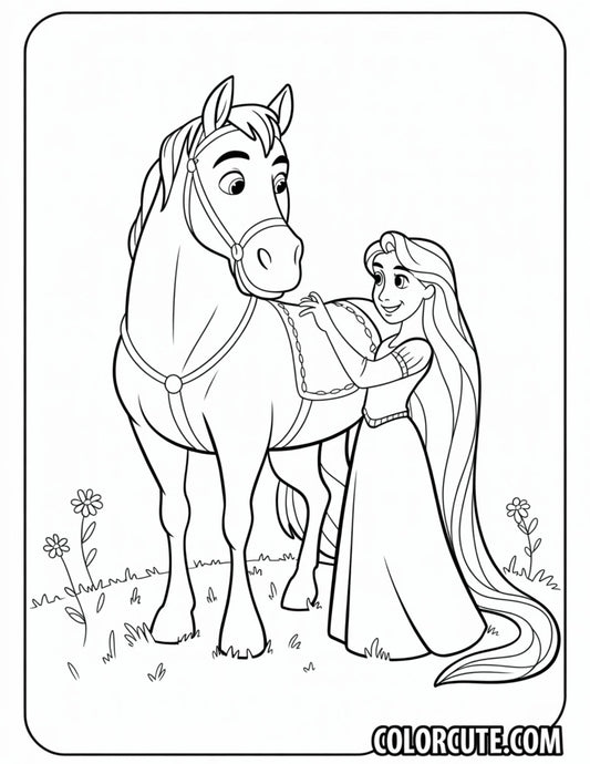 Maximus Rapunzel Coloring Page | Free PDF Printables