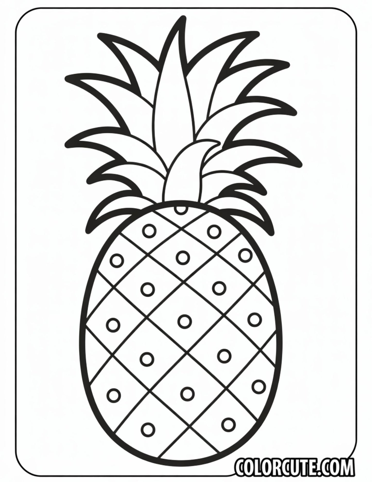 Pineapple Coloring Page | Free PDF Printables