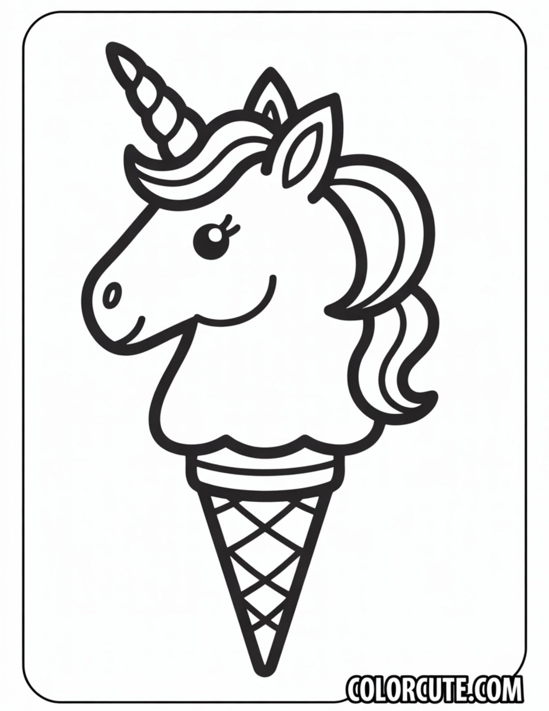 Unicorn Ice Cream Coloring Page | Free PDF Printables – Color Cute