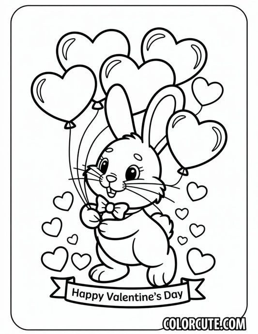 Valentine Bunny Coloring Pages | Free PDF Printables