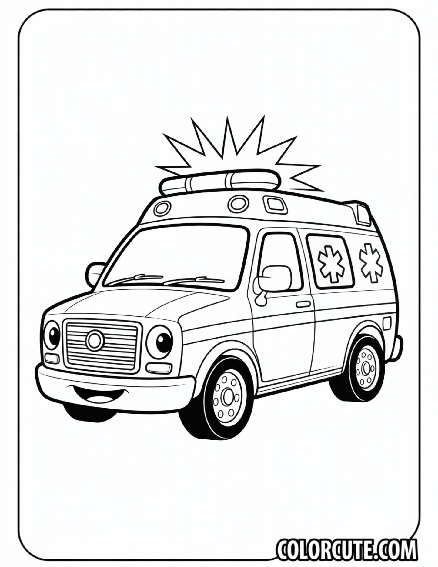 Ambulance Car Coloring Pages | Free PDF Printables