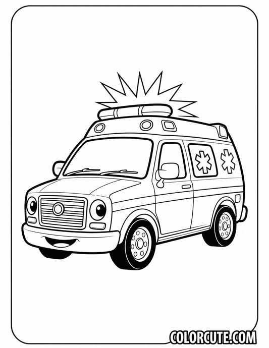 Ambulance Car Coloring Pages | Free PDF Printables