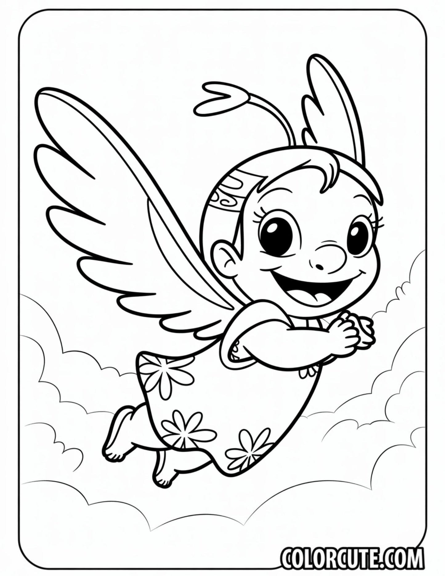 Angel Lilo Coloring Page | Free PDF Printables
