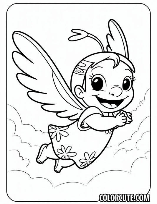 Angel Lilo Coloring Page | Free PDF Printables