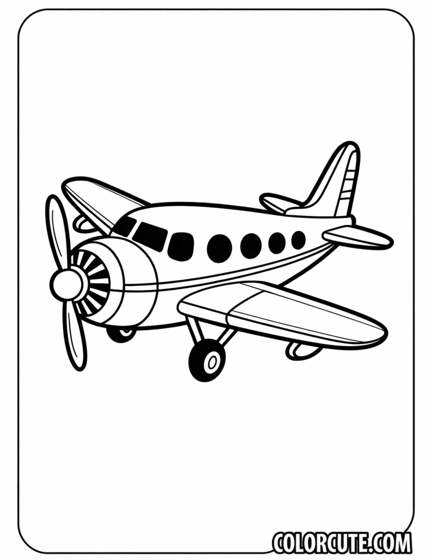 Cartoon Airplane Coloring Pages | Free PDF Printables