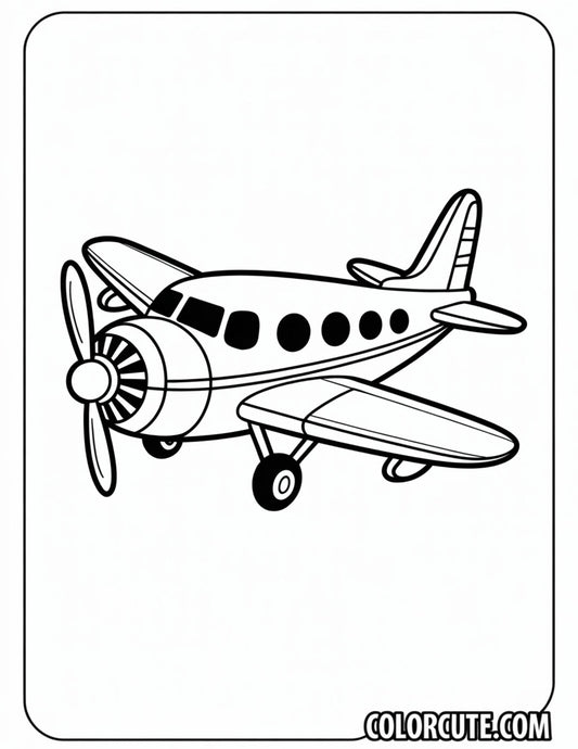 Cartoon Airplane Coloring Pages | Free PDF Printables
