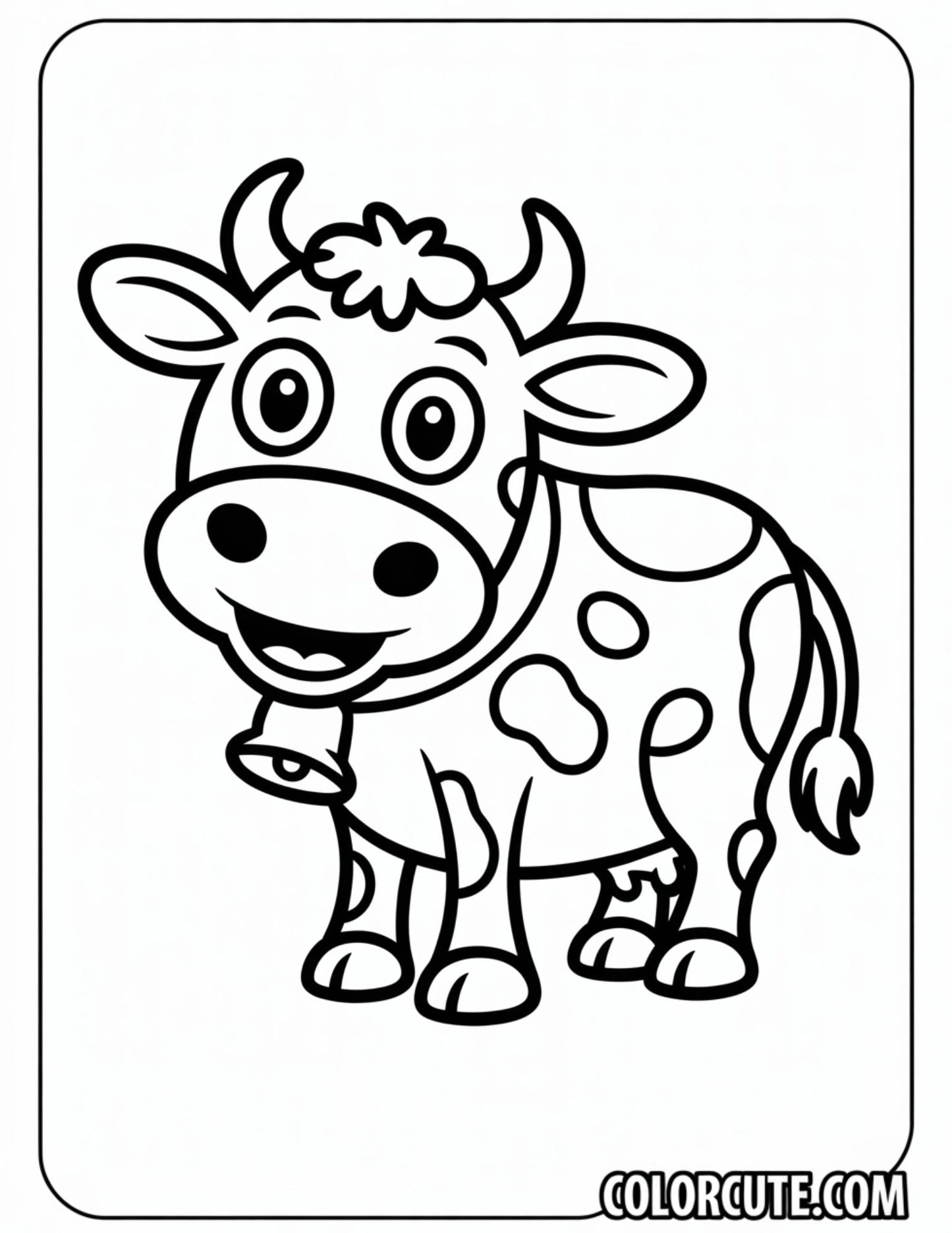 Cartoon Cow Coloring Pages | Free PDF Printables