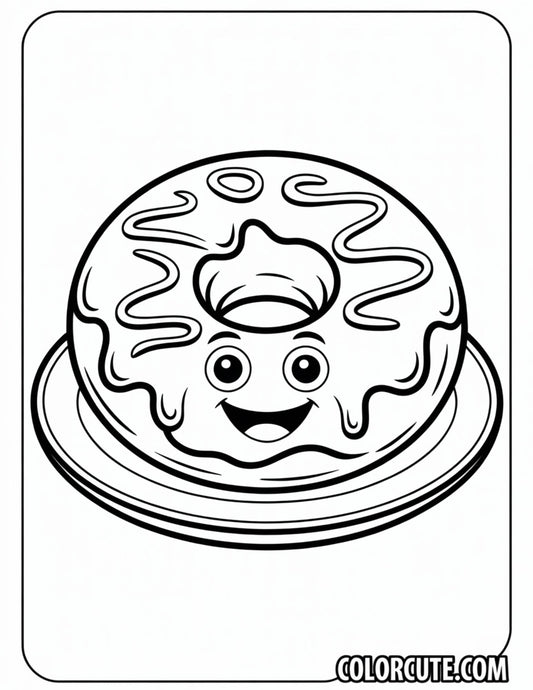 Chocolate Donut Coloring Pages Free Printable