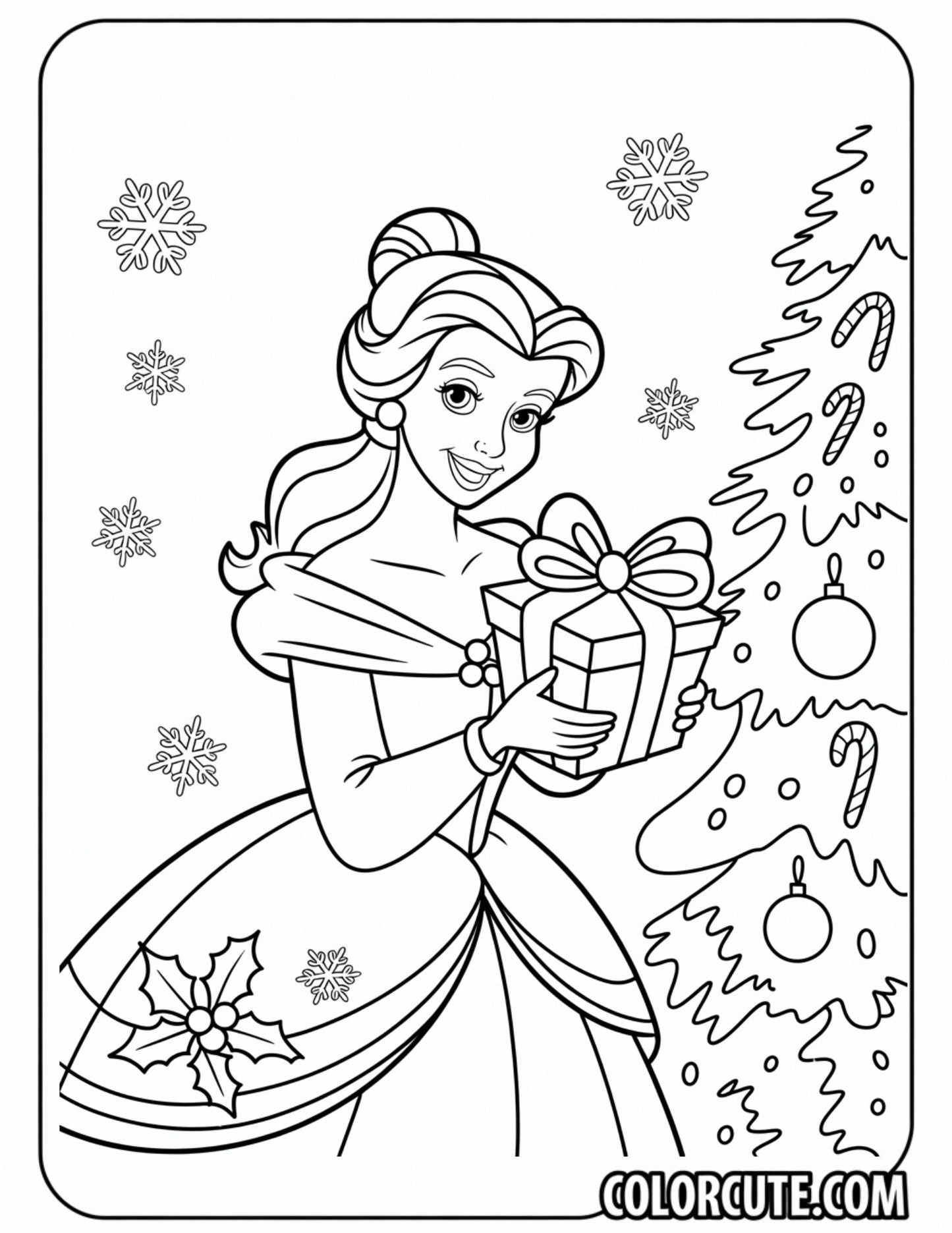 Christmas Belle Coloring Pages | Free PDF Printables