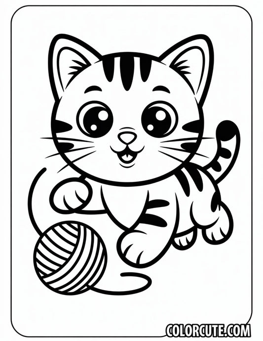 Cute Cat Bold and Easy Coloring Pages | Free PDF Printables