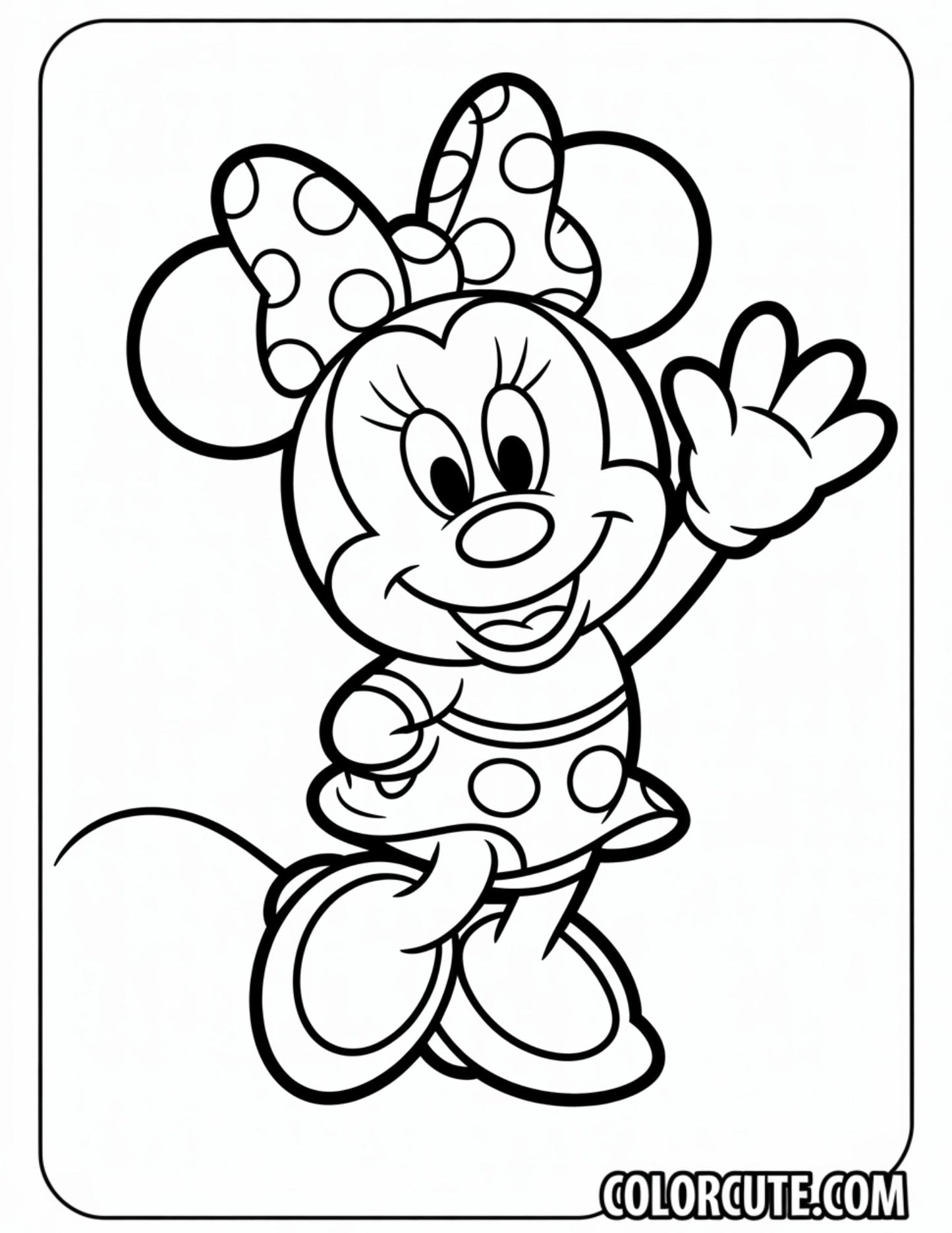 Easy Minnie Mouse Coloring Page | Free PDF Printables