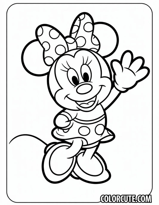 Easy Minnie Mouse Coloring Page | Free PDF Printables