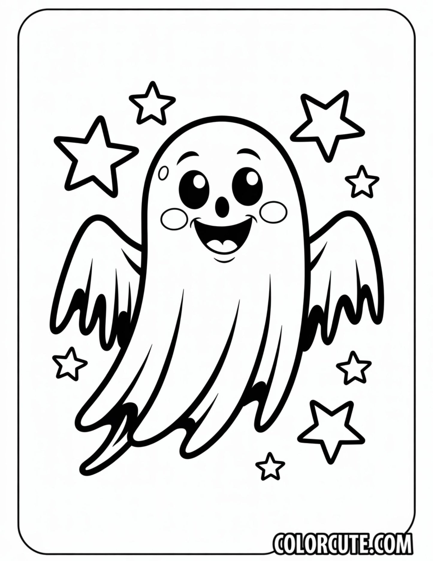 Flying Ghost Coloring Pages | Free PDF Printables