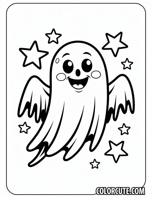 Flying Ghost Coloring Pages | Free PDF Printables