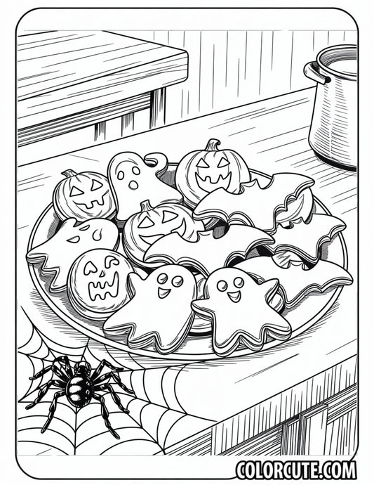 Halloween Cookies Coloring Page | Free PDF Printables