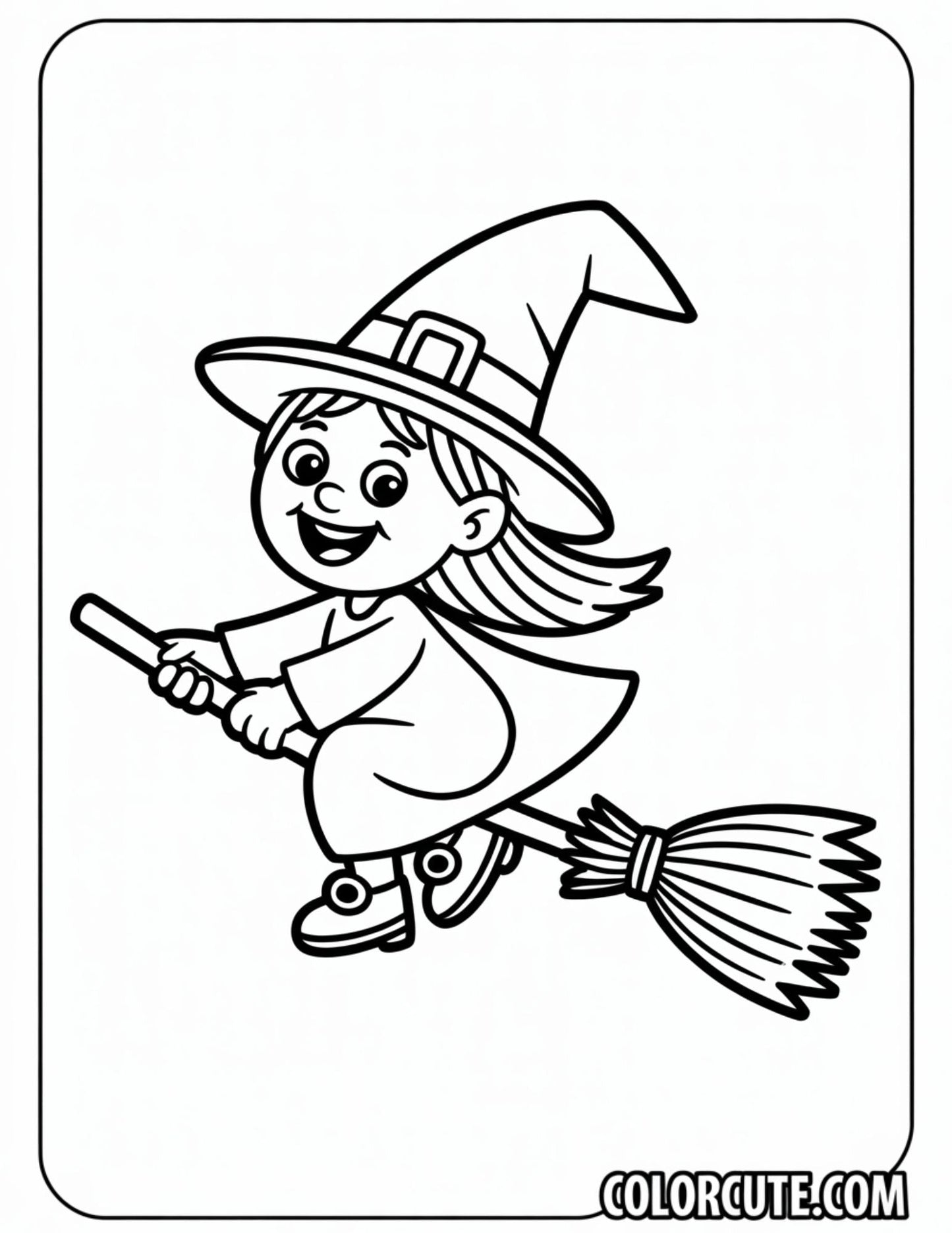 Halloween Witch Coloring Pages | Free PDF Printables