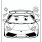 Kawaii Lamborghini Coloring Pages - Free PDF Printables