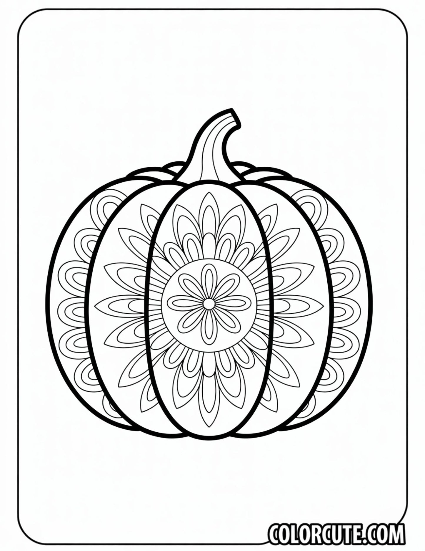 Mandala Pumpkin Coloring Page | Free PDF Printables