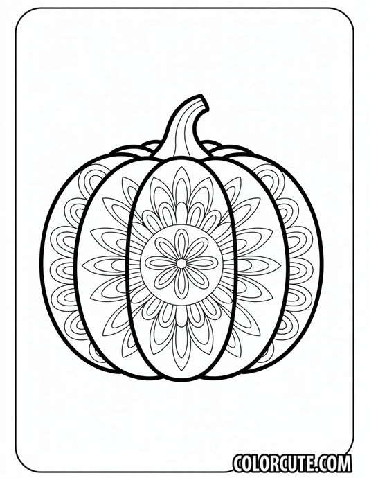 Mandala Pumpkin Coloring Page | Free PDF Printables