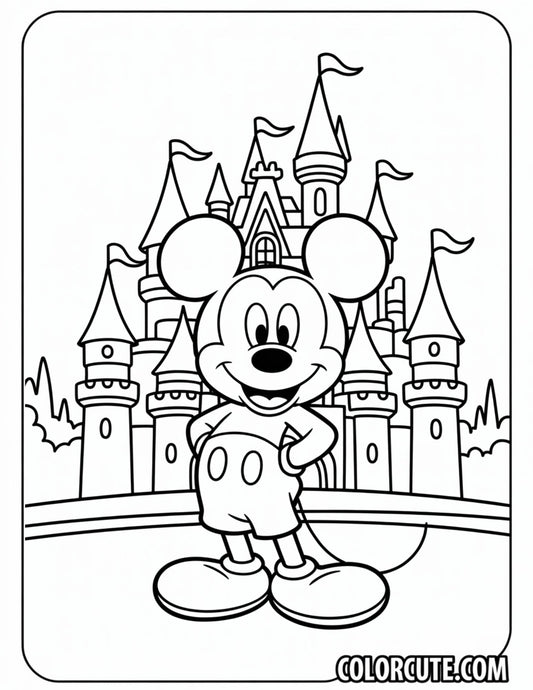 Mickey Mouse Disney Castle Coloring Page | Free PDF Printables