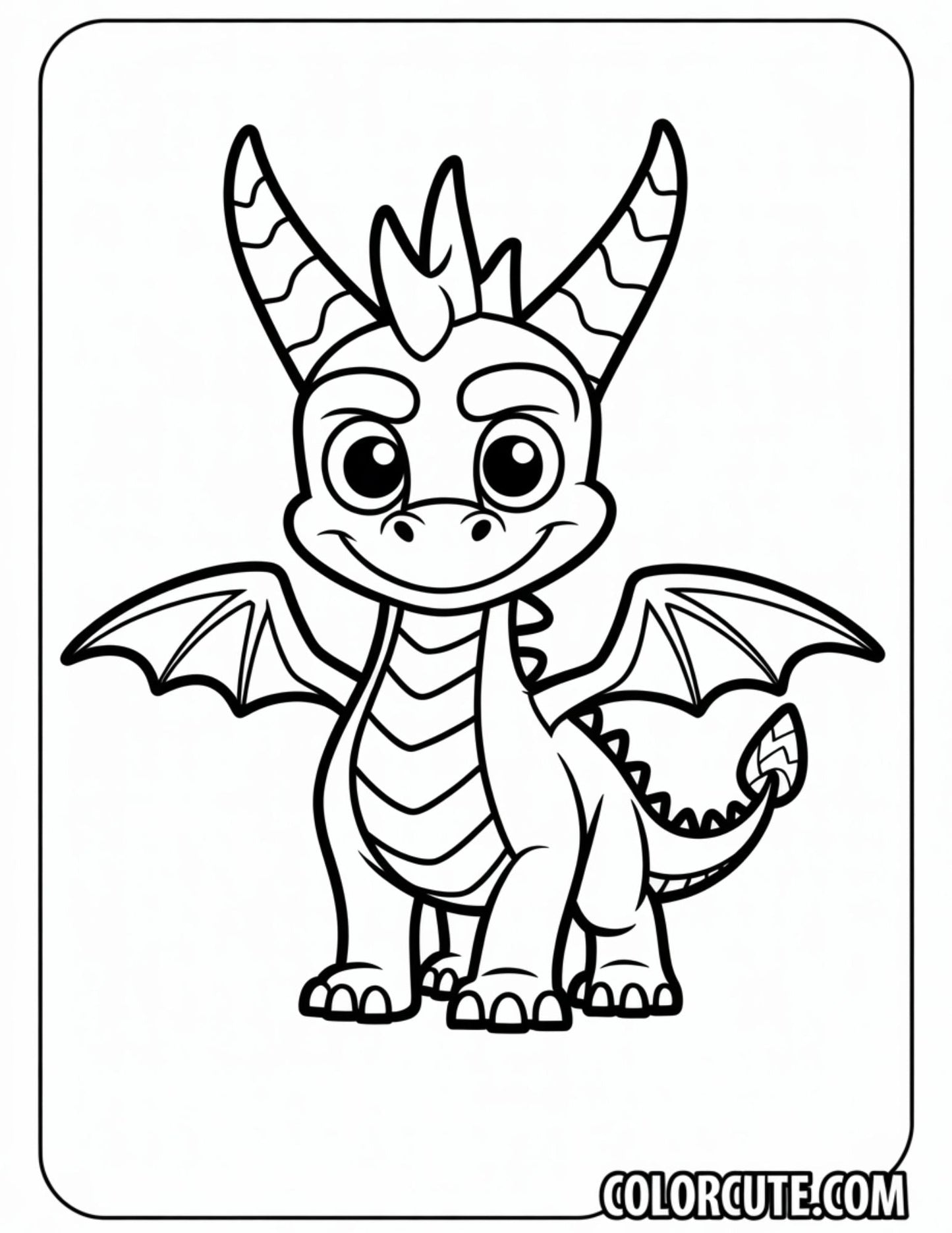 Simple Dragon Coloring Pages | Free PDF Printables